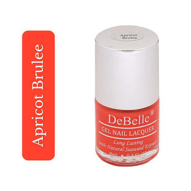 Debelle Gel Nail Polish Apricot Brulee (Dusty Orange Nail Paint)|Non Uv - Gel Glossy Finish |Chip Resistant | Seaweed Enriched Formula| Long Lasting|Cruelty And Toxic Free| 8Ml
